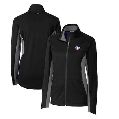 Women's Cutter & Buck Black TCU Horned Frogs Vault Navigate Softshell Full-Zip Jacket