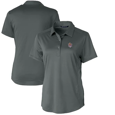 Women's Cutter & Buck Steel LSU Tigers Vault Prospect Textured Stretch Polo