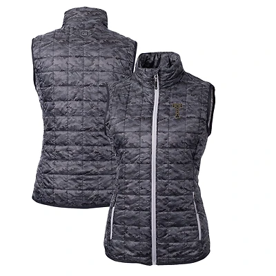 Women's Cutter & Buck Black Georgia Tech Yellow Jackets Camouflage Vault Rainier PrimaLoft Eco Full-Zip Vest