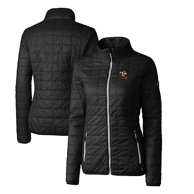 Women's Cutter & Buck Black Louisville Cardinals Vault Rainier PrimaLoft Eco Insulated Full-Zip Puffer Jacket