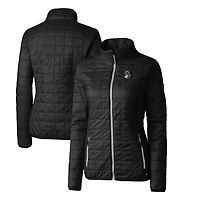 Women's Cutter & Buck Black Michigan State Spartans Vault Rainier PrimaLoft Eco Insulated Full-Zip Puffer Jacket