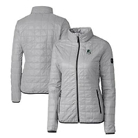 Women's Cutter & Buck Gray Portland State Vikings Vault Rainier PrimaLoft Eco Insulated Full-Zip Puffer Jacket