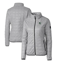 Women's Cutter & Buck Gray Portland State Vikings Vault Rainier PrimaLoft Eco Insulated Full-Zip Puffer Jacket