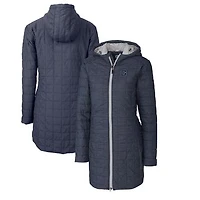 Women's Cutter & Buck Heather Navy Georgetown Hoyas Vault Rainier Primaloft Eco Hooded Long Coat
