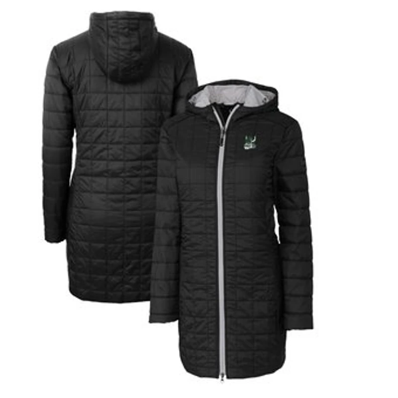 Women's Cutter & Buck Black Portland State Vikings Vault Rainier Primaloft Eco Hooded Long Coat
