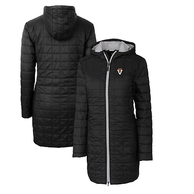 Women's Cutter & Buck Black Virginia Tech Hokies Vault Rainier Primaloft Eco Hooded Long Coat