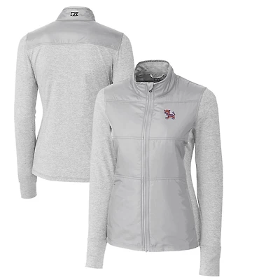 Women's Cutter & Buck Gray Clemson Tigers Vault Stealth Hybrid Quilted Full-Zip Jacket