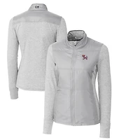 Women's Cutter & Buck Gray Clemson Tigers Vault Stealth Hybrid Quilted Full-Zip Jacket