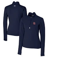 Women's Cutter & Buck Navy Gonzaga Bulldogs Traverse Stretch Quarter-Zip Pullover Top