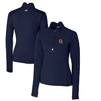 Women's Cutter & Buck Navy Gonzaga Bulldogs Traverse Stretch Quarter-Zip Pullover Top