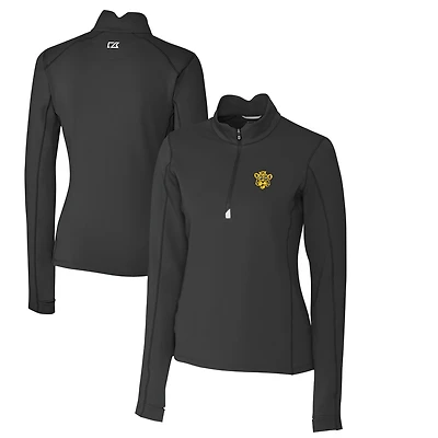 Women's Cutter & Buck Black Missouri Tigers Traverse Stretch Quarter-Zip Pullover Top