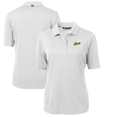 Women's Cutter & Buck White George Mason Patriots Team Virtue Eco Pique Recycled Polo