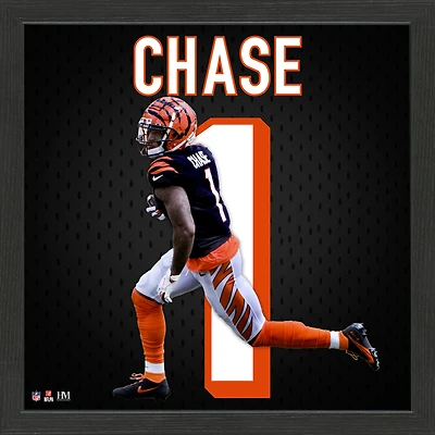 Highland Mint Ja'Marr Chase Cincinnati Bengals 13'' x 13'' Jersey Impact Frame