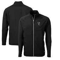 Men's Cutter & Buck Black Atlanta Falcons Adapt Eco Knit Hybrid Recycled Big & Tall Full-Zip Throwback Jacket