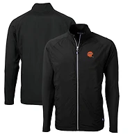 Men's Cutter & Buck Black Cincinnati Bengals Adapt Eco Knit Hybrid Recycled Big & Tall Full-Zip Throwback Jacket