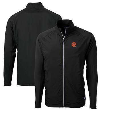 Men's Cutter & Buck Black Cincinnati Bengals Adapt Eco Knit Hybrid Recycled Big & Tall Full-Zip Throwback Jacket