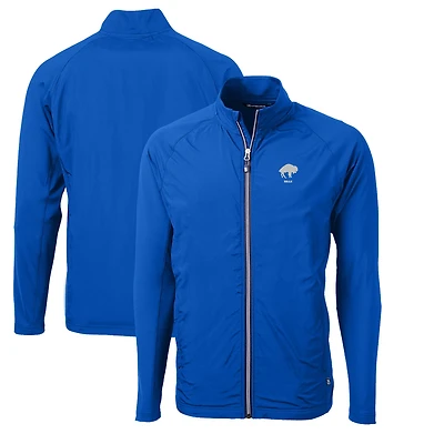 Men's Cutter & Buck Royal Buffalo Bills Adapt Eco Knit Hybrid Recycled Big & Tall Full-Zip Throwback Jacket