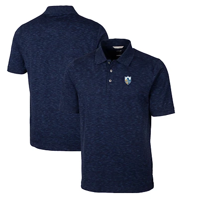 Men's Cutter & Buck Navy Los Angeles Chargers Advantage Tri-Blend Space Dye Big & Tall Throwback Polo