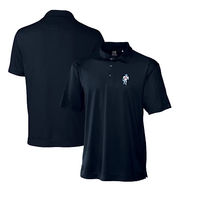 Men's Cutter & Buck Navy Houston Oilers Throwback Logo Big & Tall DryTec Genre Textured Solid Polo