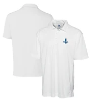 Men's Cutter & Buck White Detroit Lions Throwback Logo Big & Tall DryTec Genre Textured Solid Polo