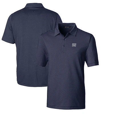 Men's Cutter & Buck Navy New York Giants Throwback Logo Big & Tall Forge Pencil Stripe Stretch Polo