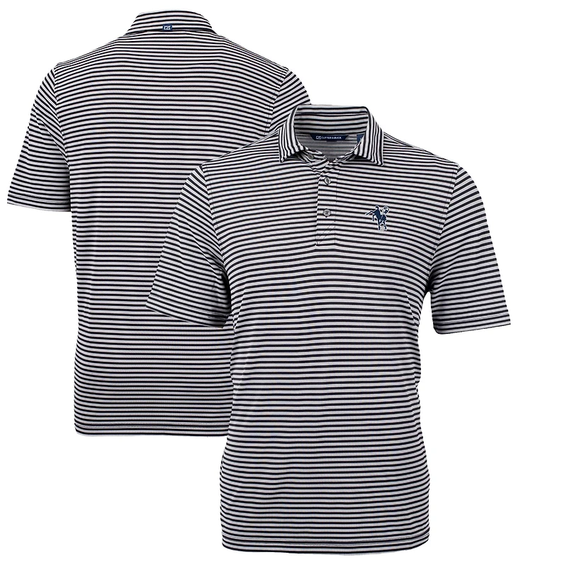 Men's Cutter & Buck Black Indianapolis Colts Throwback Logo Virtue Eco Pique Stripe Recycled Big & Tall Polo