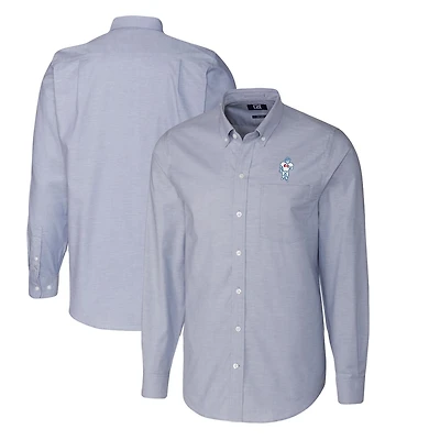 Men's Cutter & Buck Light Blue Houston Oilers Throwback Logo Big & Tall Long Sleeve Stretch Oxford Button-Down Shirt