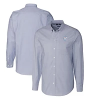 Men's Cutter & Buck Light Blue Houston Oilers Throwback Logo Big & Tall Long Sleeve Stretch Oxford Button-Down Shirt