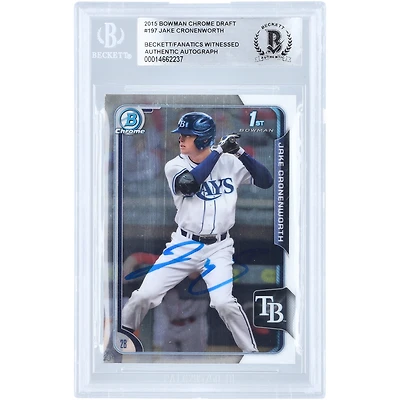 Jake Cronenworth Tampa Bay Rays Autographed 2015 Bowman Draft Chrome #197 Beckett Fanatics Witnessed Authenticated Card
