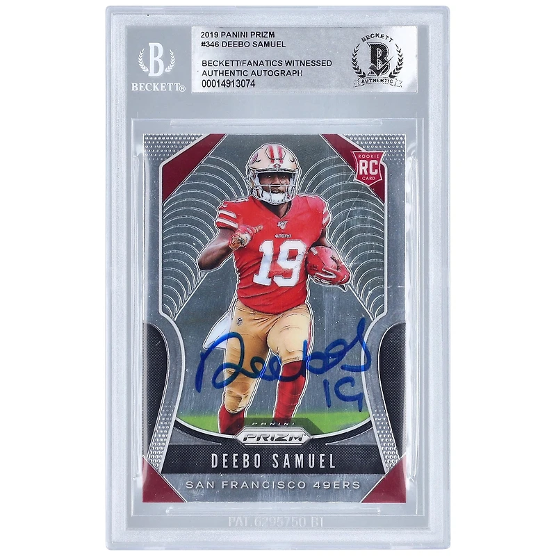 Deebo Samuel San Francisco 49ers Autographed 2019 Panini Prizm #346 Beckett Fanatics Witnessed Authenticated Rookie Card