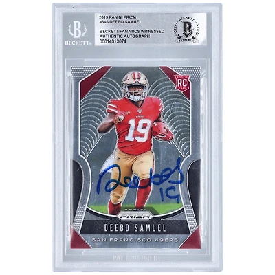 Deebo Samuel San Francisco 49ers Autographed 2019 Panini Prizm #346 Beckett Fanatics Witnessed Authenticated Rookie Card