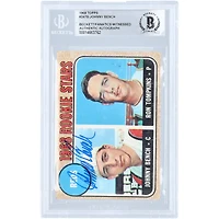 Johnny Bench Cincinnati Reds Autographed 1968 Topps MLB #247 Beckett Fanatics Witnessed Authenticated Rookie Card