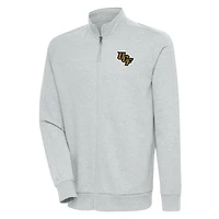 Men's Antigua Heather Gray UCF Knights Action Full-Zip Jacket