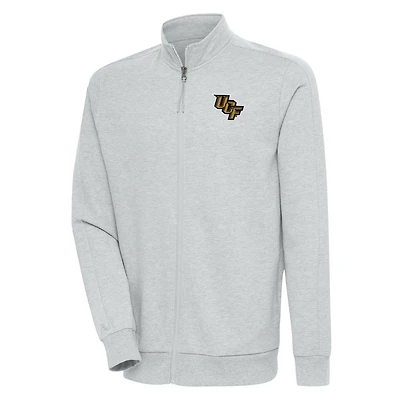 Men's Antigua Heather Gray UCF Knights Action Full-Zip Jacket
