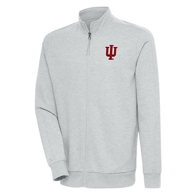 Men's Antigua Heather Gray Indiana Hoosiers Action Full-Zip Jacket