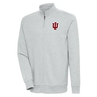 Men's Antigua Heather Gray Indiana Hoosiers Action Full-Zip Jacket