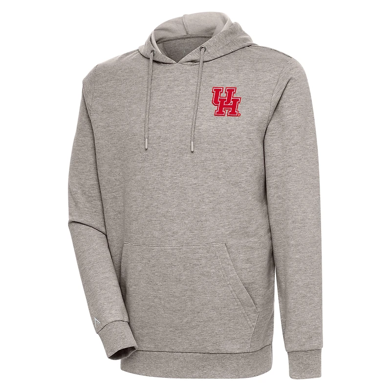 Men's Antigua Oatmeal Houston Cougars Action Pullover Hoodie