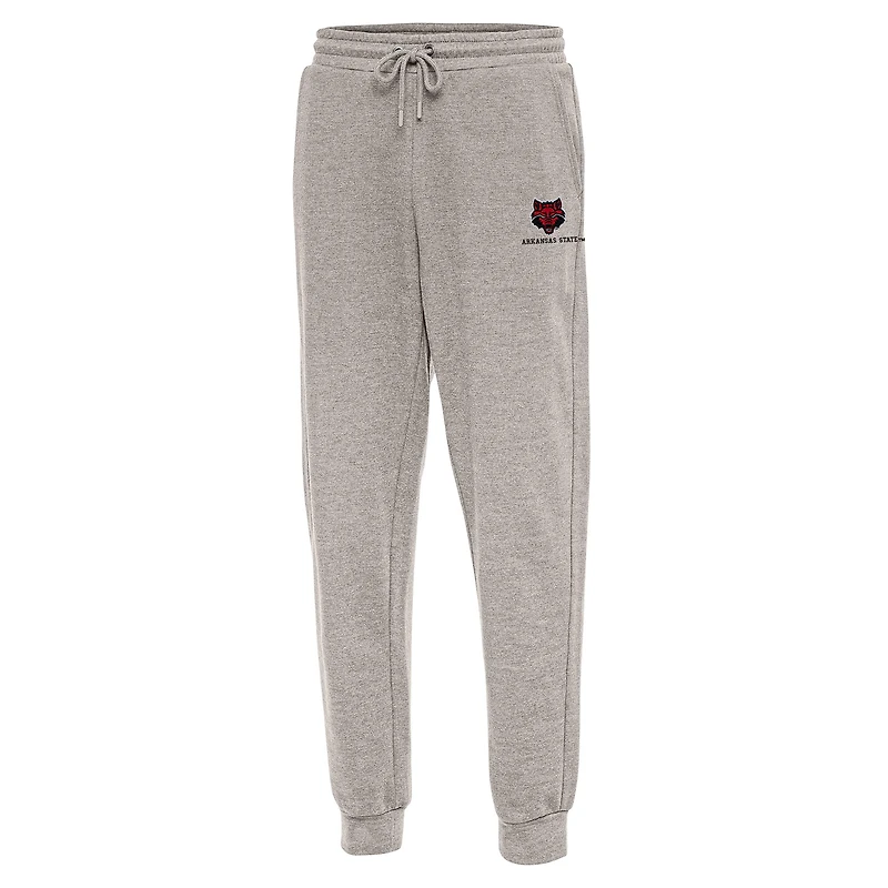 Men's Antigua Oatmeal Arkansas State Red Wolves Action Jogger Pants