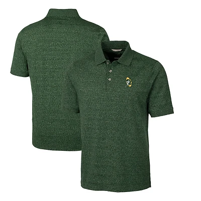 Men's Cutter & Buck Green Green Bay Packers Advantage Tri-Blend Space Dye Throwback Polo