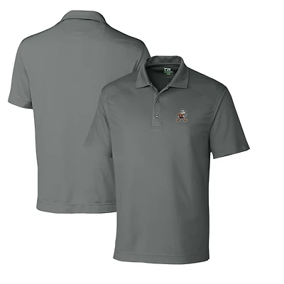 Men's Cutter & Buck Steel Cleveland Browns Throwback Logo DryTec Genre Textured Solid Polo