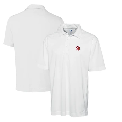 Men's Cutter & Buck White Tampa Bay Buccaneers Throwback Logo DryTec Genre Textured Solid Polo