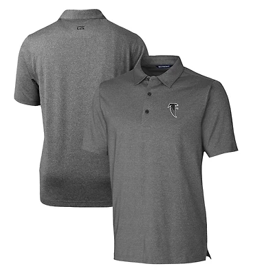Men's Cutter & Buck Heather Charcoal Atlanta Falcons Throwback Logo Forge Heathered Stretch Polo