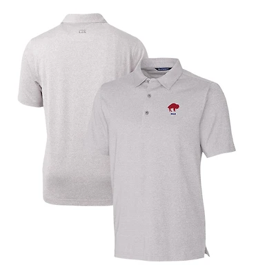 Men's Cutter & Buck Heather Gray Buffalo Bills Throwback Logo Forge Heathered Stretch Polo