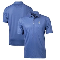 Men's Cutter & Buck Navy Houston Texans Throwback Logo Pike Banner Stretch Polo