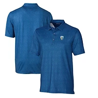 Men's Cutter & Buck Blue Los Angeles Chargers Micro Floral Stretch Polo