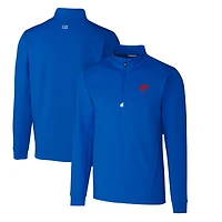 Men's Cutter & Buck Royal Buffalo Bills Throwback Logo Traverse Stretch Quarter-Zip Pullover Top