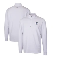 Men's Cutter & Buck White Indianapolis Colts Throwback Logo Traverse Stretch Quarter-Zip Pullover Top