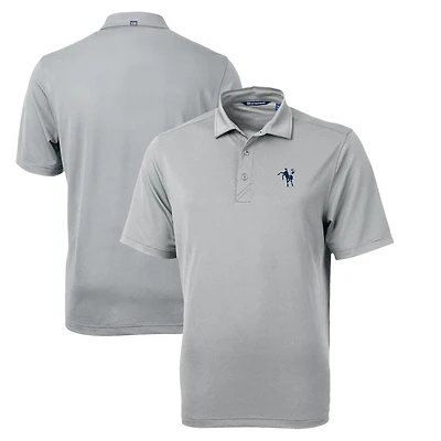 Men's Cutter & Buck Gray Indianapolis Colts Throwback Logo Virtue Eco Pique Recycled Polo