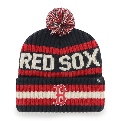 Boston Red Sox '47 Primary Team Logo Bering Pom Top Cuff Knit Hat – Navy