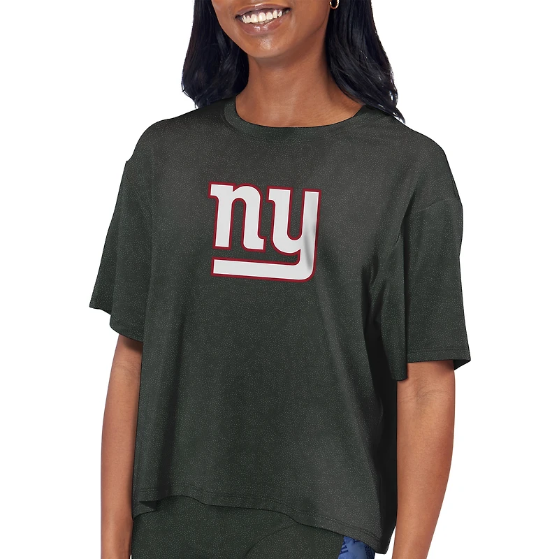 Women's Certo Charcoal New York Giants Cropped T-Shirt